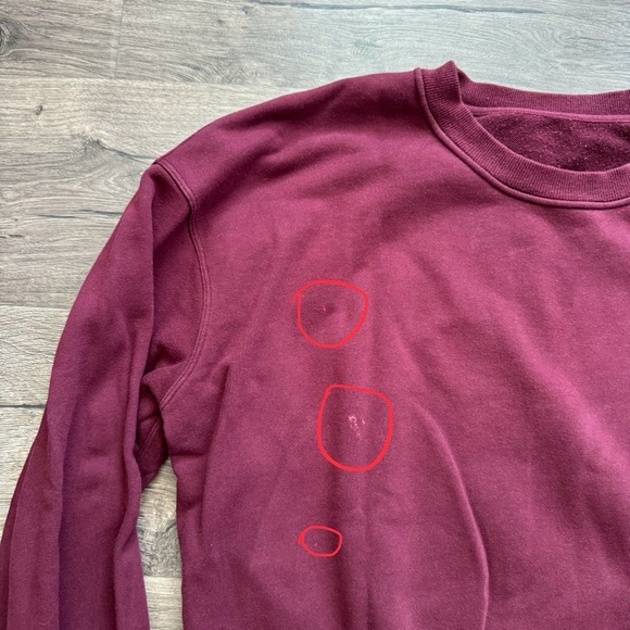 Lululemon Burgundy Red Pullover Crewneck Sweater XL Women STAINS - Picture 4 of 12